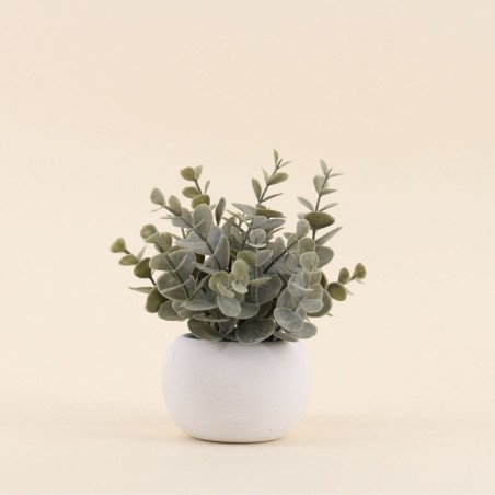 Plante artificielle en céramique blanche 18cm | Hashtag Déco