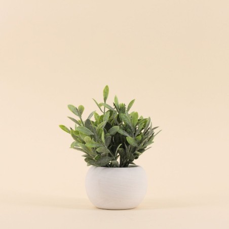 Plante artificielle 18cm pot céramique blanche | Hashtag Déco