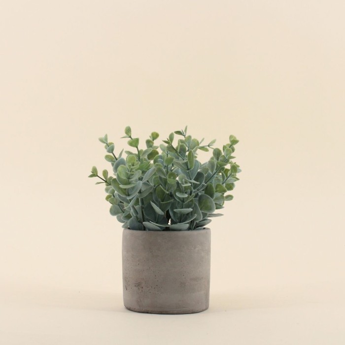 Plante artificielle grise en pot ciment | Hashtag Déco