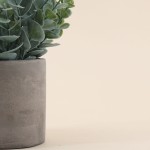 Plante artificielle grise en pot ciment | Hashtag Déco
