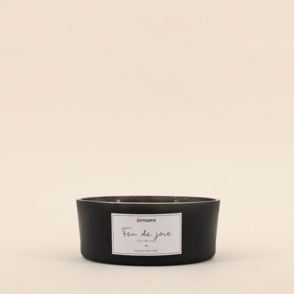 Bougie 4 mèches noir en cire de soja | Hashtag Déco