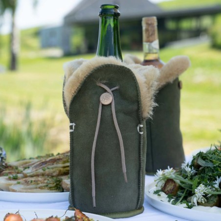 Étui champagne mouton kaki élégant | Hashtag Déco