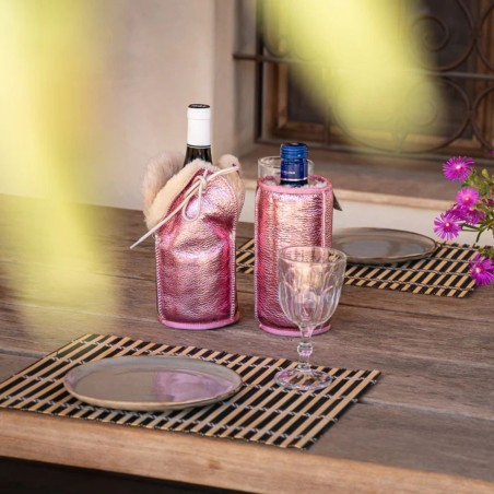 Étui champagne peau de mouton rose | Hashtag Déco