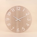 Horloge en bois blanchi 60cm, élégance naturelle | Hashtag Déco