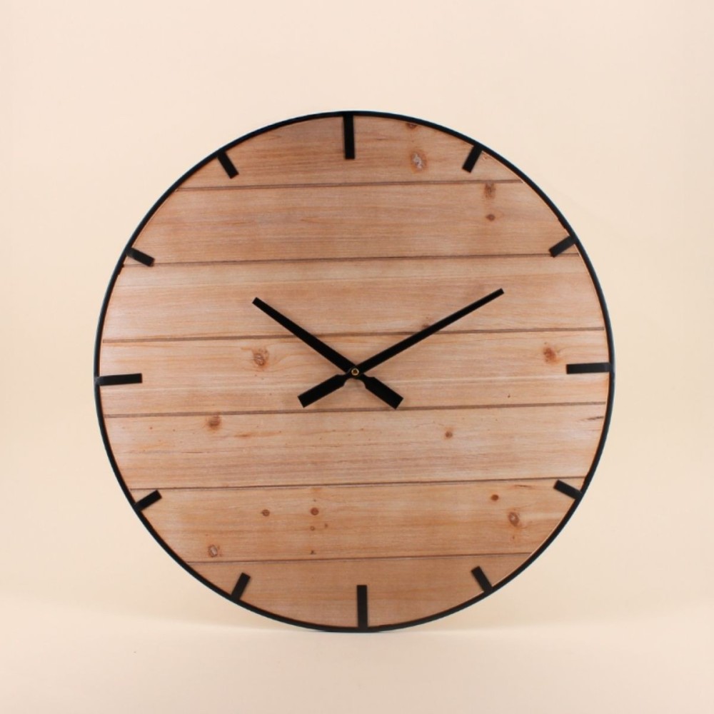 Horloge bois et métal noir 60cm élégante | Hashtag Déco
