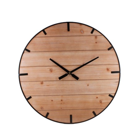 Horloge bois et métal noir 60cm élégante | Hashtag Déco
