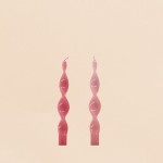 Bougies torsadées roses en paraffine, 25cm | Hashtag Déco