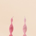 Bougies torsadées roses en paraffine, 25cm | Hashtag Déco