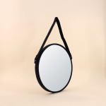 Miroir métal noir 37cm avec anse élégante | Hashtag Déco