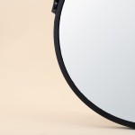Miroir métal noir 37cm avec anse élégante | Hashtag Déco