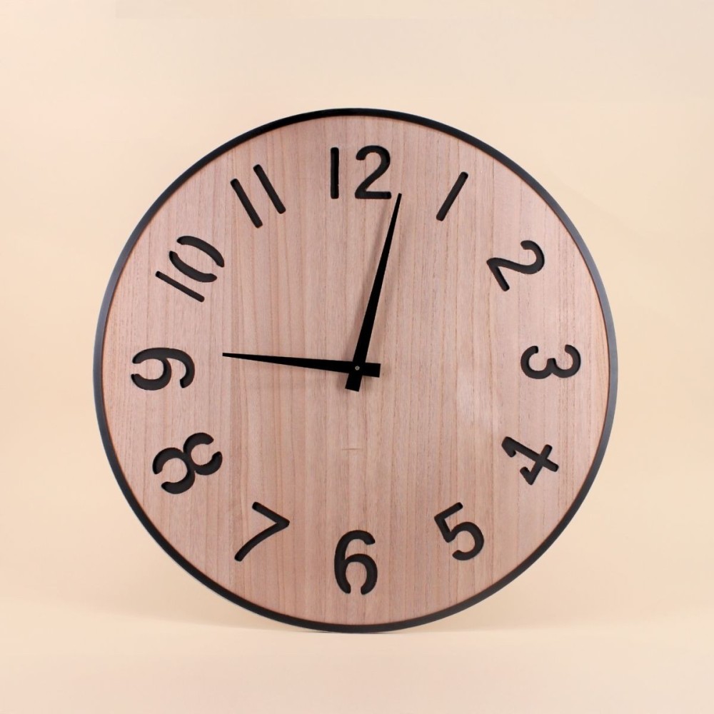 Horloge 60cm en bois et métal noir | Hashtag Déco