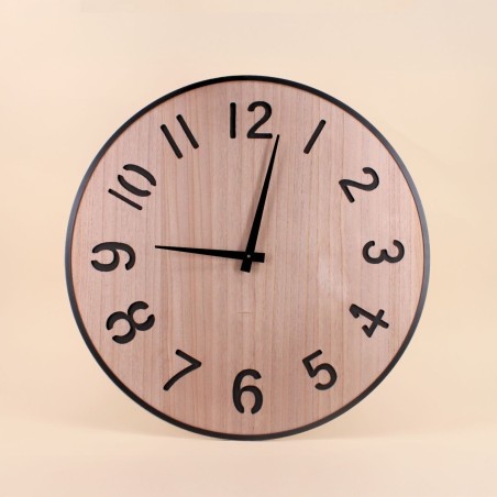 Horloge 60cm en bois et métal noir | Hashtag Déco