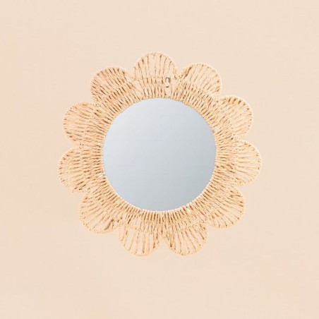 Miroir fleur corde naturelle 45cm, nature chic | Hashtag Déco