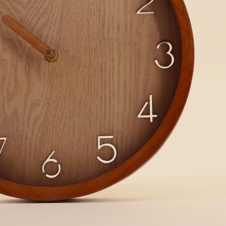Horloge ronde bois naturel 30cm - Élégance murale | Hashtag Déco