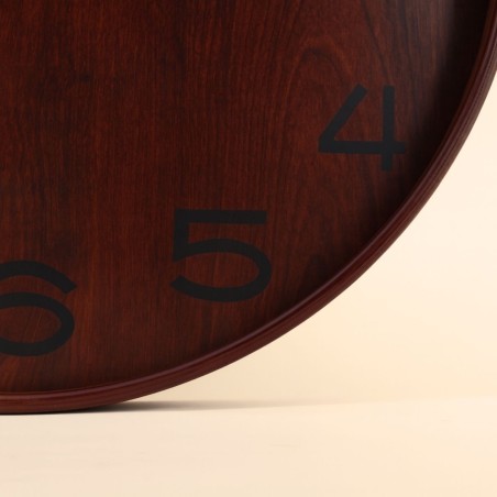 Horloge ronde bois foncé 55cm | Hashtag Déco