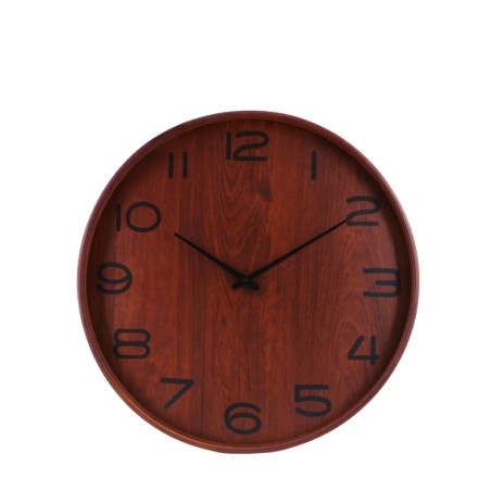 Horloge ronde bois foncé 55cm | Hashtag Déco