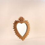 Miroir ex-voto coeur résine dorée 39cm | Hashtag Déco
