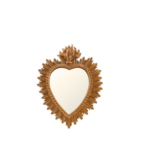 Miroir ex-voto coeur résine dorée 39cm | Hashtag Déco