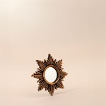 Miroir soleil résine doré 13cm, chic et compact | Hashtag Déco
