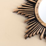 Miroir soleil résine doré 13cm, chic et compact | Hashtag Déco