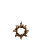 Miroir soleil résine doré 13cm, chic et compact | Hashtag Déco