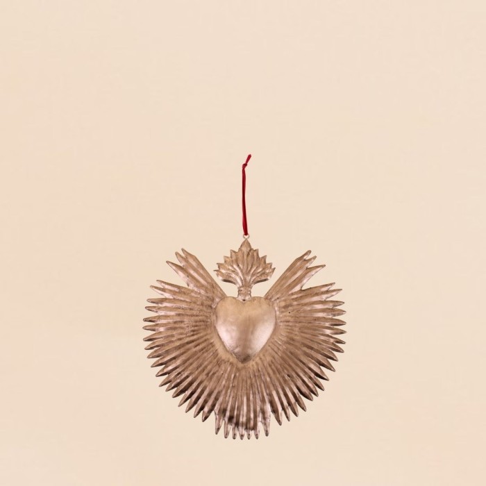 Ex voto cœur 24cm en métal doré | Hashtag Déco