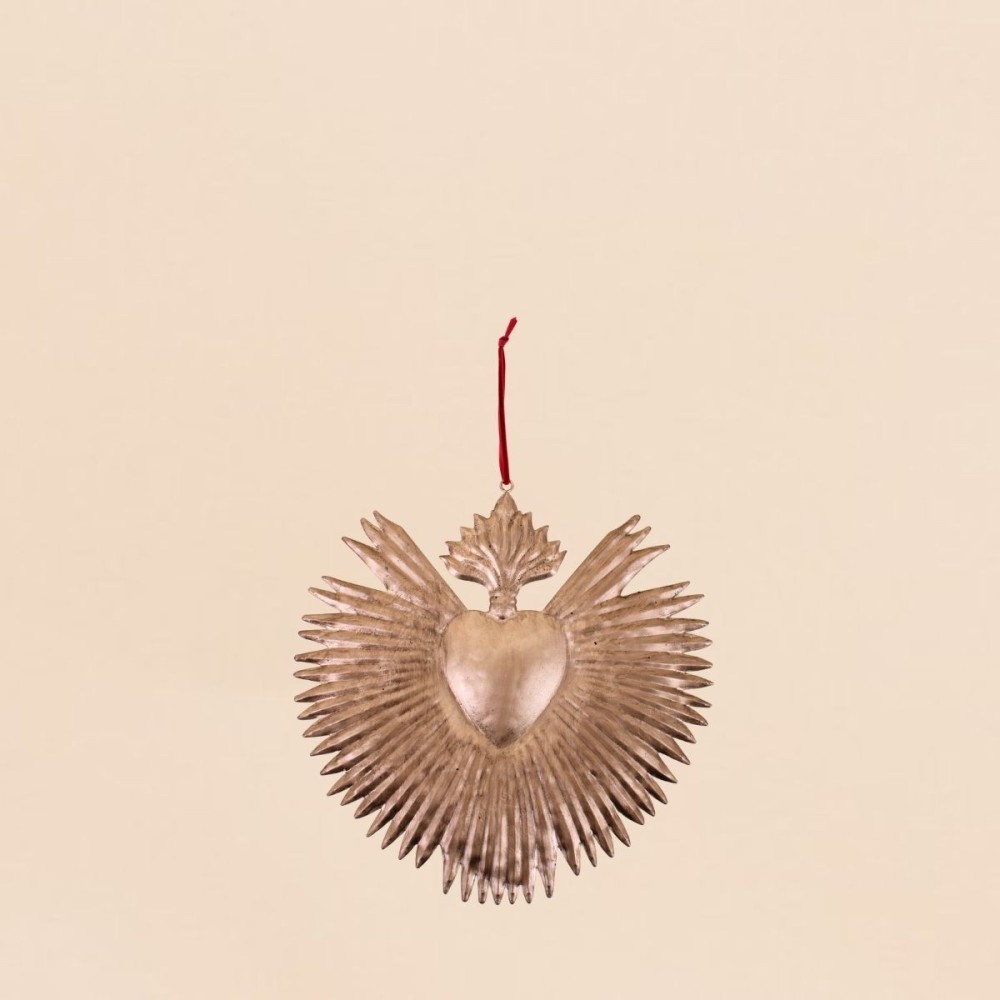 Ex voto cœur 24cm en métal doré | Hashtag Déco
