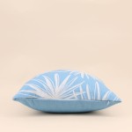Coussin extérieur bleu en tissu fleuri 40x40 cm | Hashtag Déco