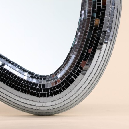 Miroir organique en verre gris argenté | Hashtag Déco