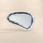 Miroir organique en verre gris argenté | Hashtag Déco