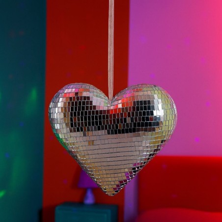 Cœur miroir gris argenté en verre 20x17cm | Hashtag Déco