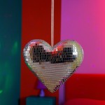 Cœur miroir gris argenté en verre 20x17cm | Hashtag Déco