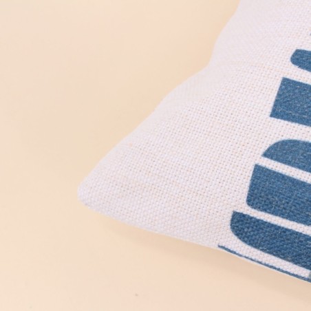 Coussin extérieur tissu géométrique bleu 30x50cm | Hashtag Déco