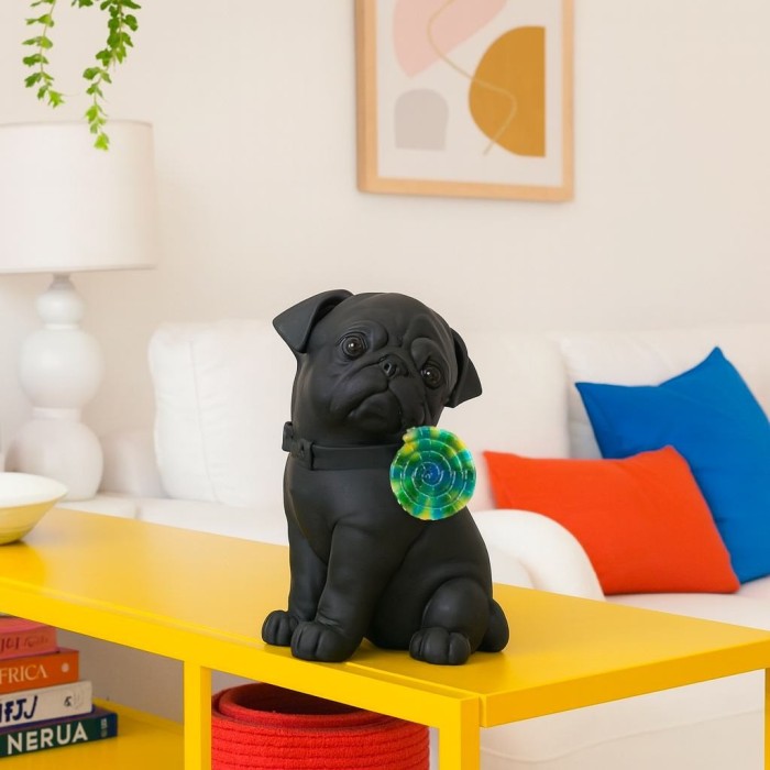 Chien en résine 24cm ludique et neutre | Hashtag Déco