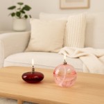 Lampe à huile en verre rose soufflé | Hashtag Déco