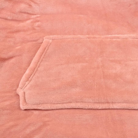 Sweat plaid ultra doux en polyester gris avec poche | Hashtag Déco