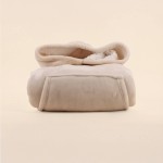 Sweat plaid ultra doux en polyester gris avec poche | Hashtag Déco