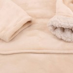 Sweat plaid ultra doux en polyester gris avec poche | Hashtag Déco