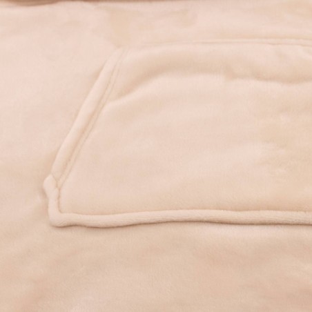 Sweat plaid ultra doux en polyester gris avec poche | Hashtag Déco