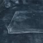 Sweat plaid ultra doux en polyester gris avec poche | Hashtag Déco