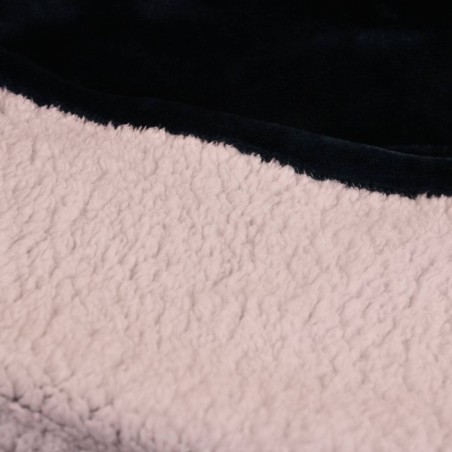 Sweat plaid ultra doux en polyester gris avec poche | Hashtag Déco