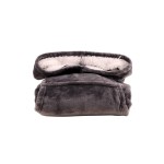 Sweat plaid ultra doux en polyester gris avec poche | Hashtag Déco