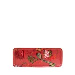 Plateau métal laqué rose 40x16cm exotique | Hashtag Déco