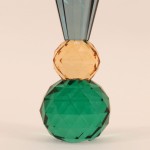 Bougeoir cristal bleu vert facettes 14cm | Hashtag Déco
