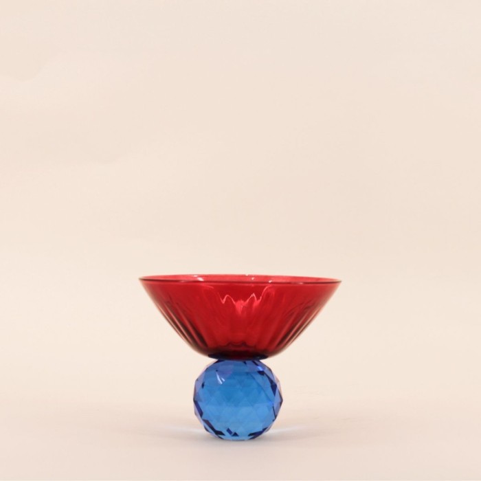 Coupe bicolore en cristal à facettes élégante | Hashtag Déco