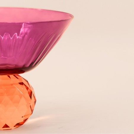 Coupe bicolore en cristal à facettes élégante | Hashtag Déco