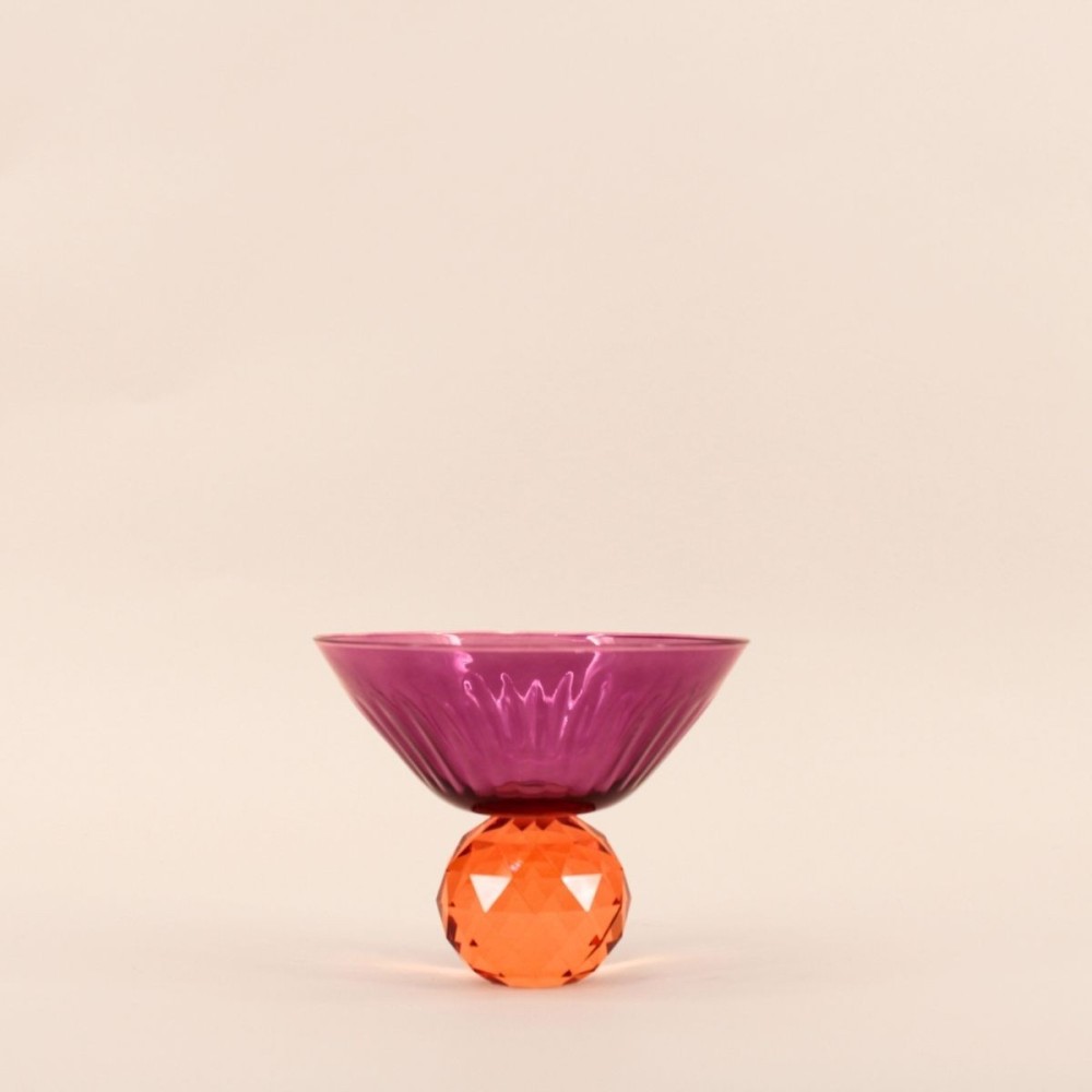 Coupe bicolore en cristal à facettes élégante | Hashtag Déco