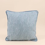 Coussin extérieur motifs organiques bleu coton | Hashtag Déco
