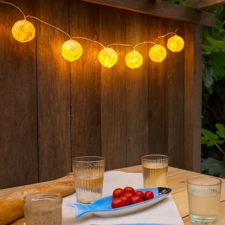 Guirlande LED en rotin naturel 165cm | Hashtag Déco