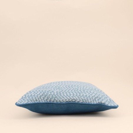 Coussin extérieur motifs organiques bleu coton | Hashtag Déco